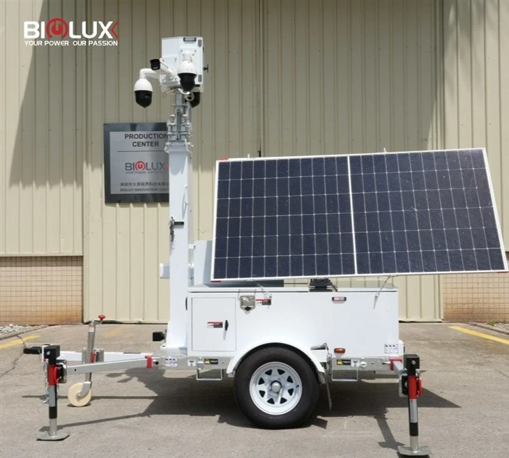 Mobile CCTV Trailer Security Monitoring Solar Trailer Portable CCTV Ssecurity Outdoor Use suppliers