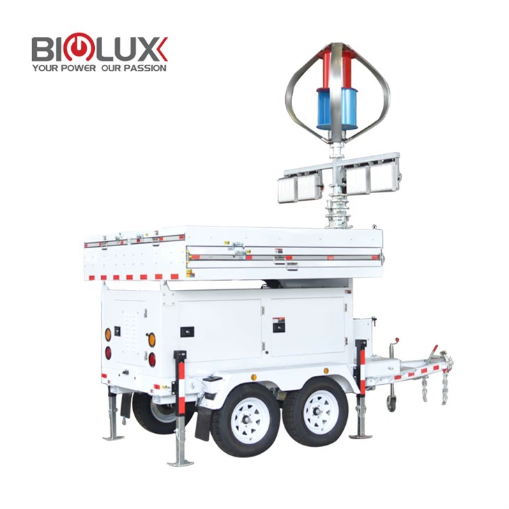 נגרר תאורה נייד עם טורבינת רוח