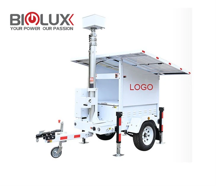 קרוואן סולארי עם מצלמה ואור לאבטחה והגנה