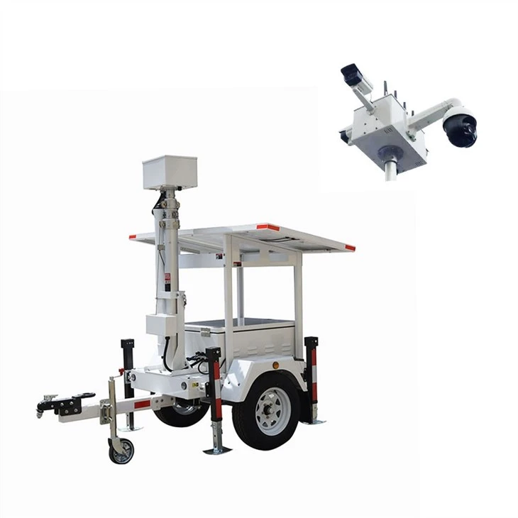 Security Camera Mounted On Solar Trailer