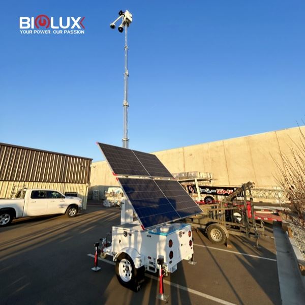 Solar CCTV Trailer With Security Camera The Ultimate Solution For Securing Construction Sites high quality