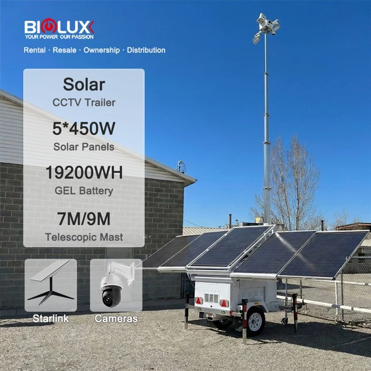 Movable Mobile Generator Solar Powered Trailer Station factory